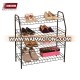 Multipurpose use for stacking shoes, sweaters, accessories 4-Tier metal shoe rack