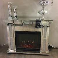 Antique furniture LED electricl glass mirrored electric fireplace