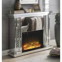 Professional cheap mirrored venetian crushed diamond sparkly fireplace led electric