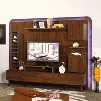 Classic living room furniture wooden led tv stand with showcase/Wooden lcd tv stand furniture with led lighting