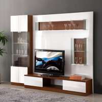 modern wood led tv wall unit design 2019