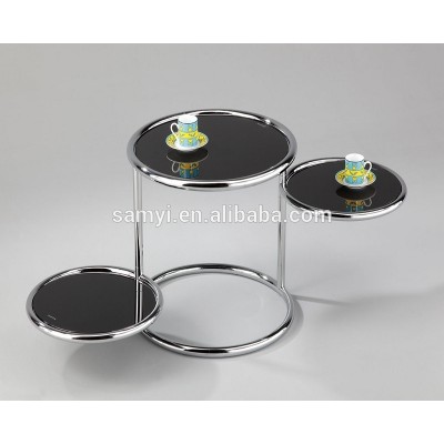 Swivel Glass End Table