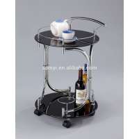 Mobile glass table trolley cart