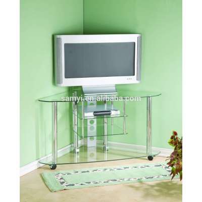 Glass corner TV stand