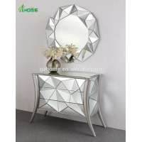 Latest Design Nice Hot Sale Mirrored 3 Drawers Chest with Mirror