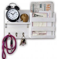 wood painted newspaper holder wall shelf rack with SGS certificate