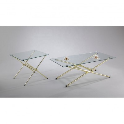 Glass Top Metal Coffee table set