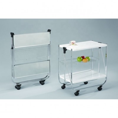 Steel serving trolley cart