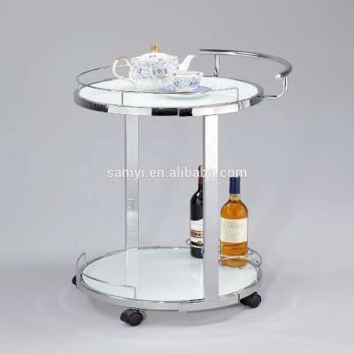 glass serving trolley cart