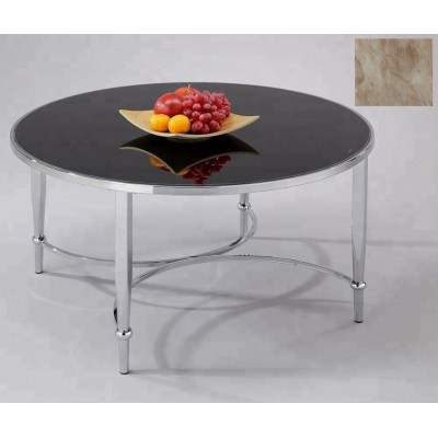 Glass top metal coffee table