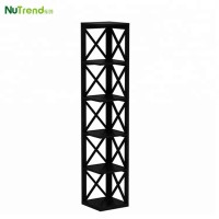 5 tier corner shower shelf black wooden corner bookcase